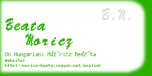 beata moricz business card